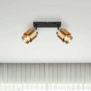 Svítidlo Globo černá/mosaz/kouřově šedá kov/sklo