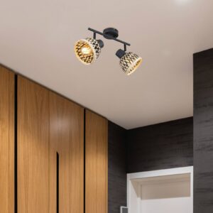 Svítidlo Globo přírodní/černá bambus/kov