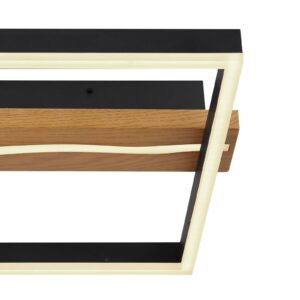 Svítidlo Globo černá matná/tmavě hnědá/bílá Kov/dřevo/akryl