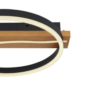 Svítidlo Globo černá matná/tmavě hnědá/bílá Kov/dřevo/akryl