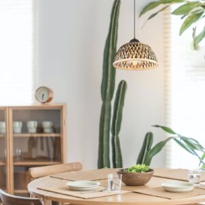 Svítidlo Globo přírodní/černá bambus/kov