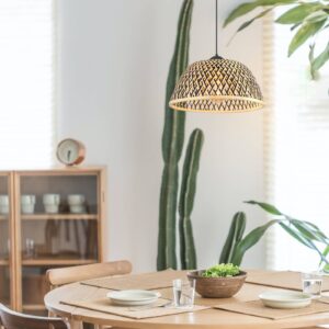 Svítidlo Globo přírodní/černá bambus/kov
