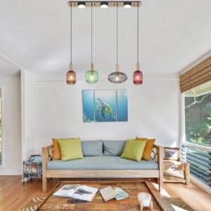 Svítidlo Globo mosaz/pestrá kov/sklo