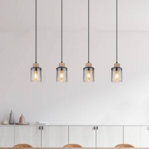 Svítidlo Globo černá/kouřová/světle hnědá kov/sklo