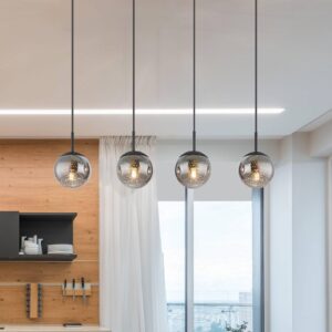 Svítidlo Globo kouřově šedá/černá matná Sklo/kov