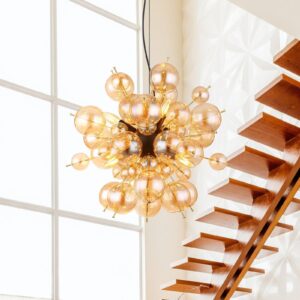 Svítidlo Globo jantarová barva/černý mat Sklo/kov