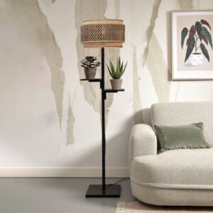 Svítidlo Good & Mojo černá/přírodní bambus/železo