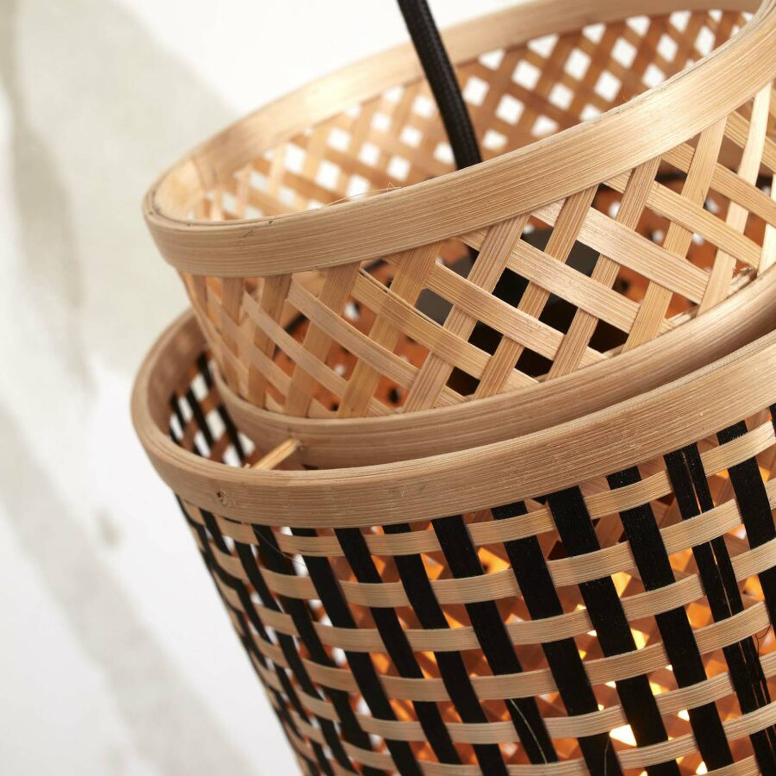 Good & Mojo GOOD MOJO Bhutan závěsná lampa bambus, 18 x 35 cm, Obývací pokoj / jídelna, bambus, železo, E27, 40W, K: 35cm - Image 5