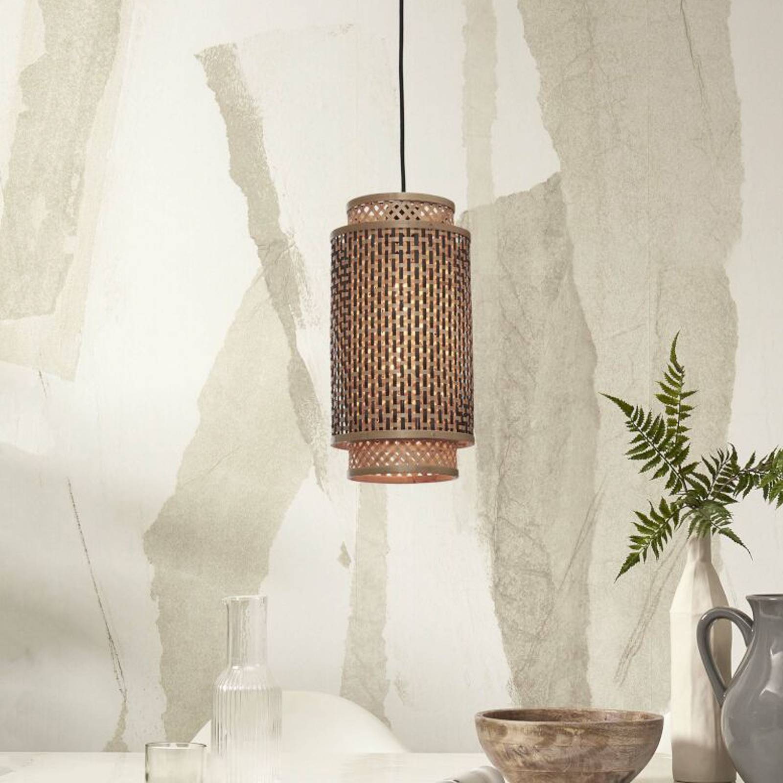 Svítidlo Good & Mojo přírodní/černá bambus/železo