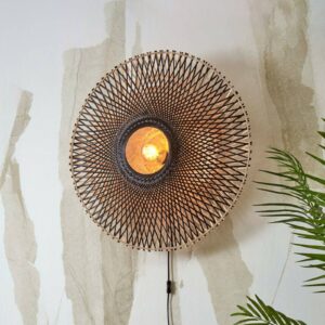 Svítidlo Good & Mojo černá bambus/železo/textil