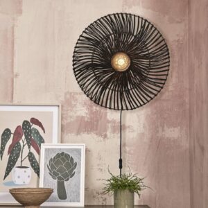 Svítidlo Good & Mojo černá ratan/železo