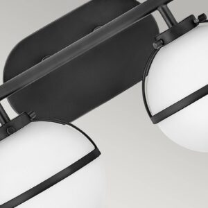 Svítidlo HINKLEY černá ocel/opálové sklo