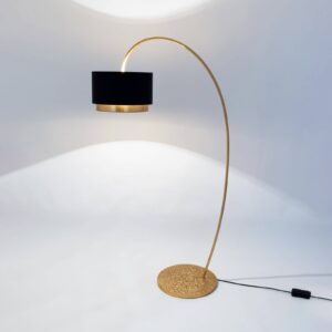 Svítidlo Holländer zlatá/černá Železo/chintzová tkanina