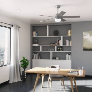 Svítidlo Hunter stříbrná ocel/MDF/sklo