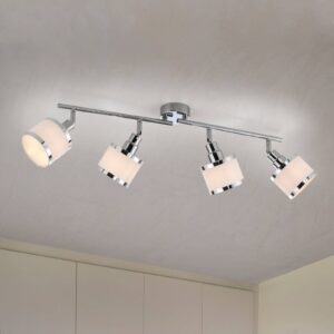 Svítidlo JUST LIGHT. chrom/bílá Železo/PVC/textil