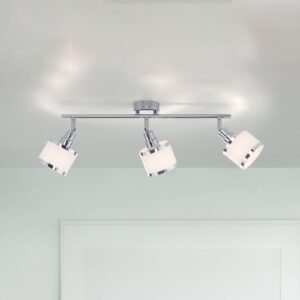 Svítidlo JUST LIGHT. chrom/bílá Železo/PVC/textil