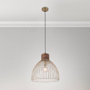 Svítidlo JUST LIGHT. světlé dřevo/matná mosaz Mangové dřevo/železo/plast