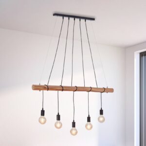 Svítidlo JUST LIGHT. světlé dřevo/černá Dřevo/železo