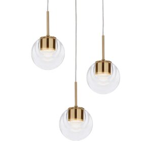 Svítidlo Kundalini mosaz/čirá Sklo/hliník