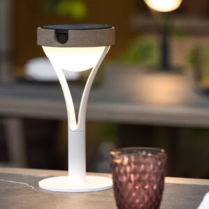 Svítidlo Les Jardins bílá/teakově šedá Hliník/teakové dřevo