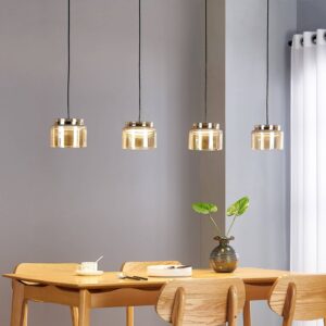 Svítidlo Lucande jantarová/chrom železo/nerezová ocel ocel/sklo