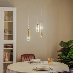 Svítidlo Lucande jantar/mosaz Sklo/kov