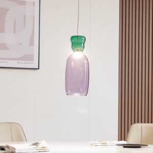 Svítidlo Lucande fialová/tmavě zelená/matná bílá Sklo/kov