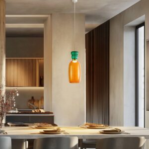 Svítidlo Lucande oranžová/tmavě zelená/matná bílá Sklo/kov