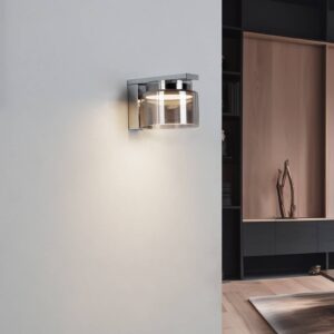 Svítidlo Lucande kouřově šedá/chrom Železo/nerezová ocel/sklo