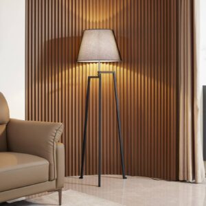 Svítidlo Lucande černá/bílá Kov/textil