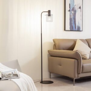 Svítidlo Lucande čirá/černá Sklo/kov