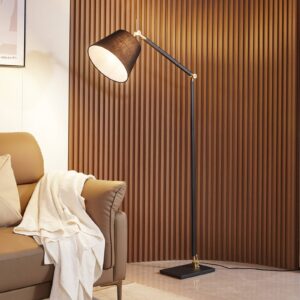 Svítidlo Lucande černá/zlatá/bílá Kov/textil