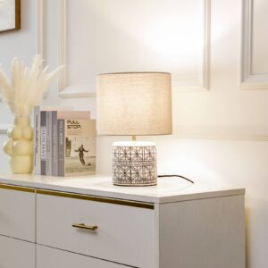 Svítidlo Lucande bílá/černá/šedá Textil/keramika