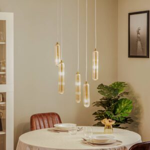 Svítidlo Lucande jantar/mosaz Sklo/kov