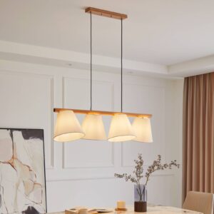 Svítidlo Lucande bílý/tmavý dub Textil/dubové dřevo