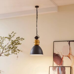 Svítidlo Lucande černá/mosazná Hliník