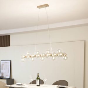 Svítidlo Lucande zlato/koňak Sklo/kov