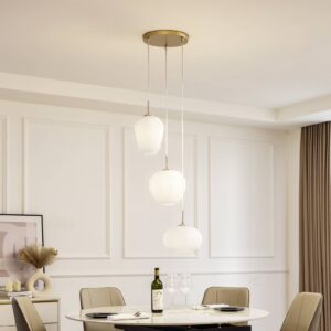 Svítidlo Lucande opál/mosaz Sklo/kov