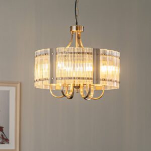 Svítidlo Lucea antická mosaz/čirá kov/sklo