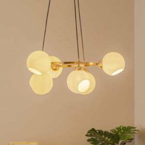 Svítidlo Lucea antická mosaz/bílá kov/sklo