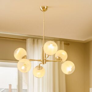 Svítidlo Lucea antická mosaz/bílá kov/sklo