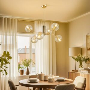 Svítidlo Lucea černý-chrom kov/sklo