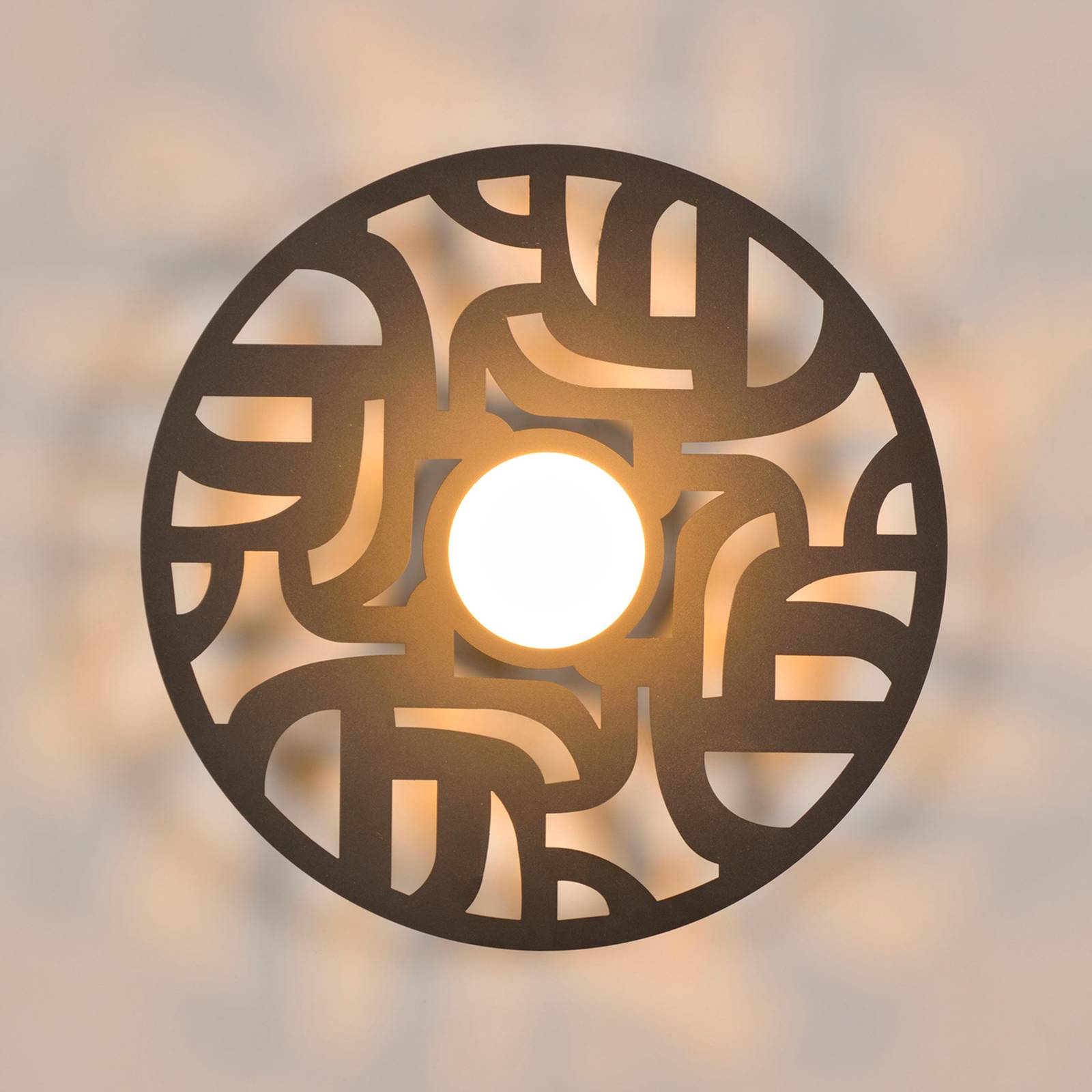 MARKET SET Labyrinthe nástěnné světlo, Ø40cm černá, Obývací pokoj / jídelna, kov, E27, 15W - Image 4