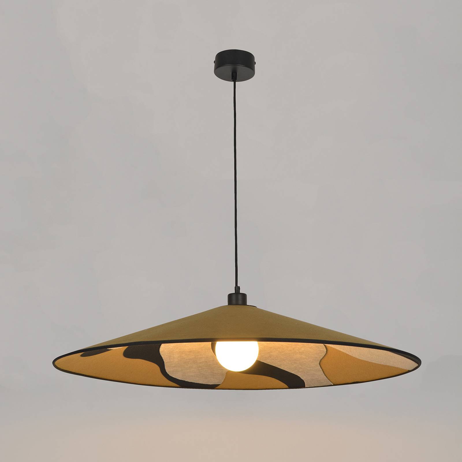 MARKET SET Sonia Laudet závěsné světlo, Ø80cm kari, Obývací pokoj / jídelna, textil, kov, E27, 60W, K: 14cm - Image 3