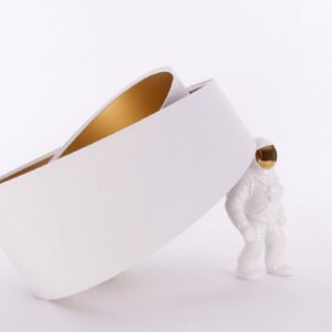 Svítidlo Maco Design bílá/zlatá textil