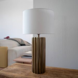 Svítidlo Markslöjd antická mosaz/bílá železo/bavlna/polyester