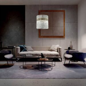 Svítidlo Masiero plátkové zlato/jasně strukturované Ručně vyrobený kov/křišťálové sklo