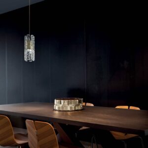 Svítidlo Masiero plátkové zlato/jasně strukturované Ručně vyrobený kov/křišťálové sklo