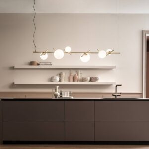 Svítidlo Masiero broušená mosaz/bílý opál Pozinkovaný kov/muránské sklo