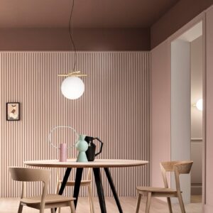 Svítidlo Masiero broušená mosaz/bílý opál Pozinkovaný kov/muránské sklo